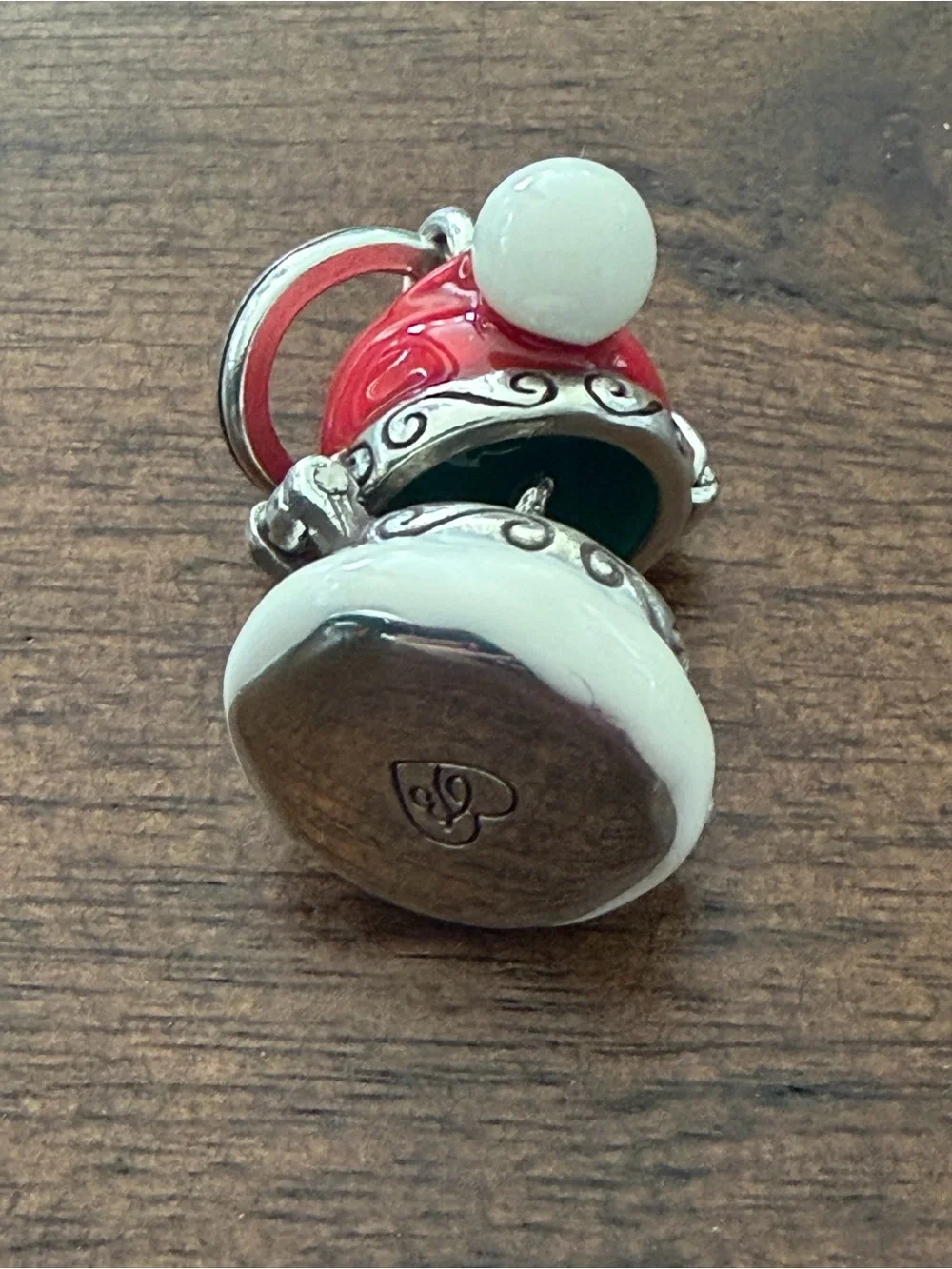 Brighton Jewelry Silver Tone SANTAS HAT WITH REINDEER Charm Pendant Vintage